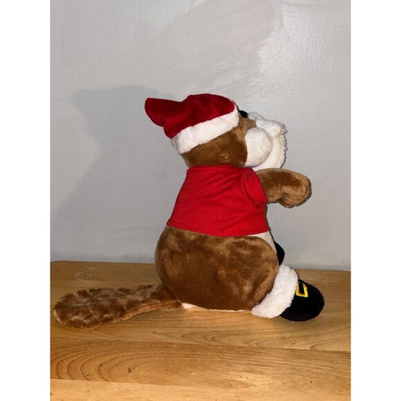Buc-ees Bucees Christmas Beaver Plush Toy Santa Hat & Red Shirt Stuffed Animal - Picture 5 of 8